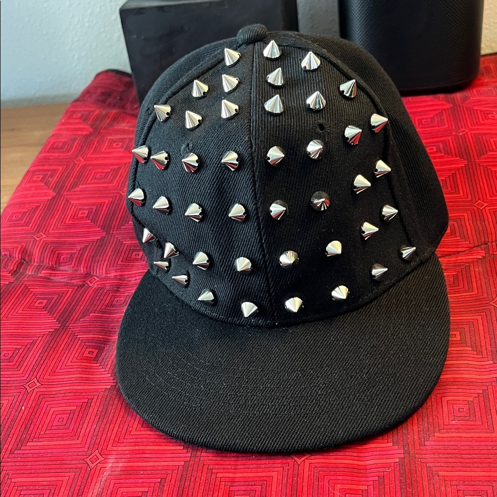 Black Studded Cap